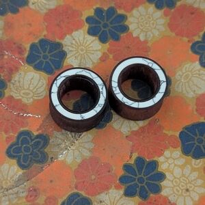 19mm Marble Look Double Flair Wood Plugs